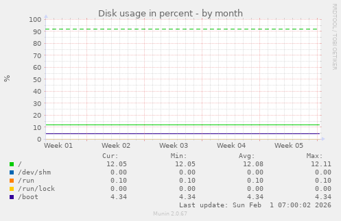 Disk usage in percent