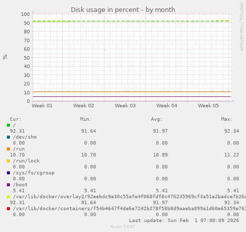 Disk usage in percent