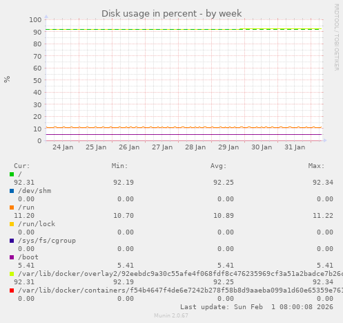 Disk usage in percent