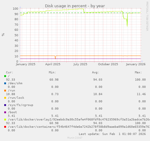 Disk usage in percent