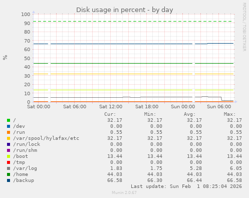 Disk usage in percent