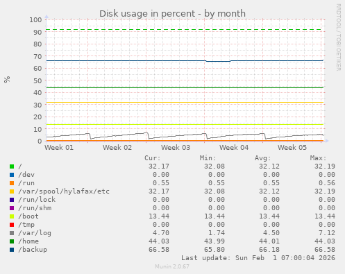 Disk usage in percent