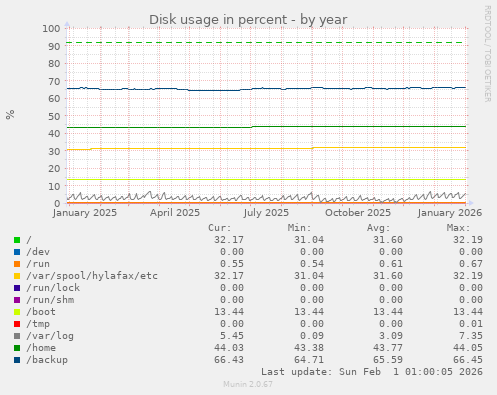 Disk usage in percent