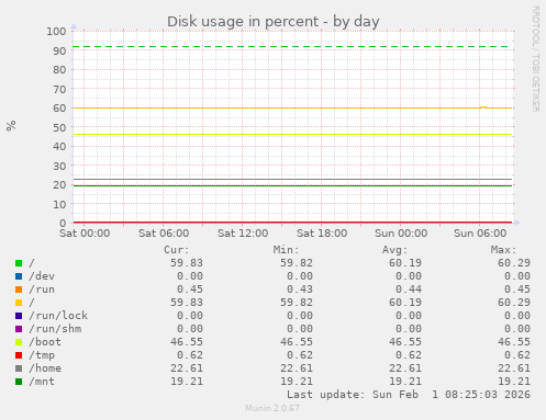 Disk usage in percent
